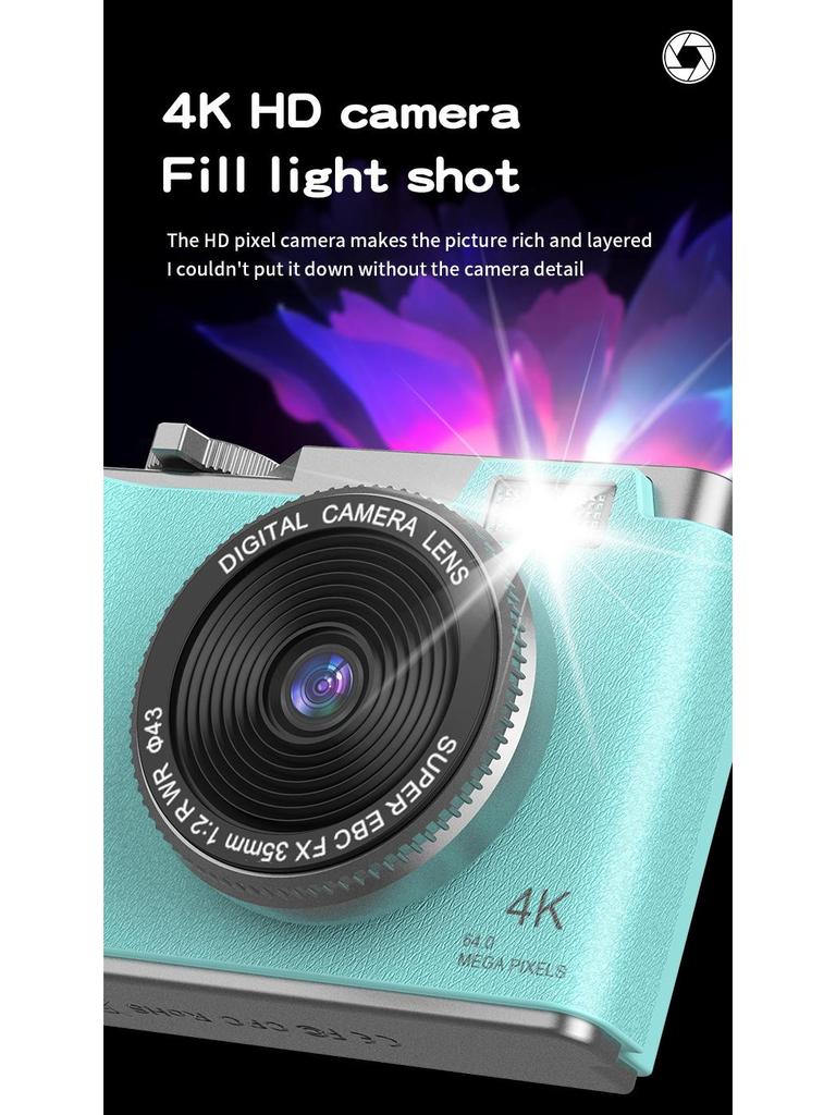 4K Retro CCD Portable Camera for Students - Children's Day Gift