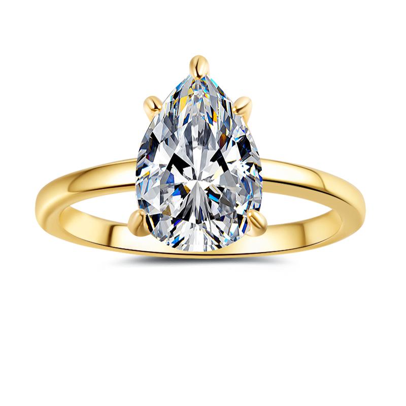 Fine Jewelry Luxury High-end Syntactic 1Ct Pear Cut VVs1 Moissanite S925 Sterling Silver Ring Engagement Gift for Woman