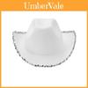 Christmas Cowboy Hat With Silver Edge For Holiday Party Costumes
