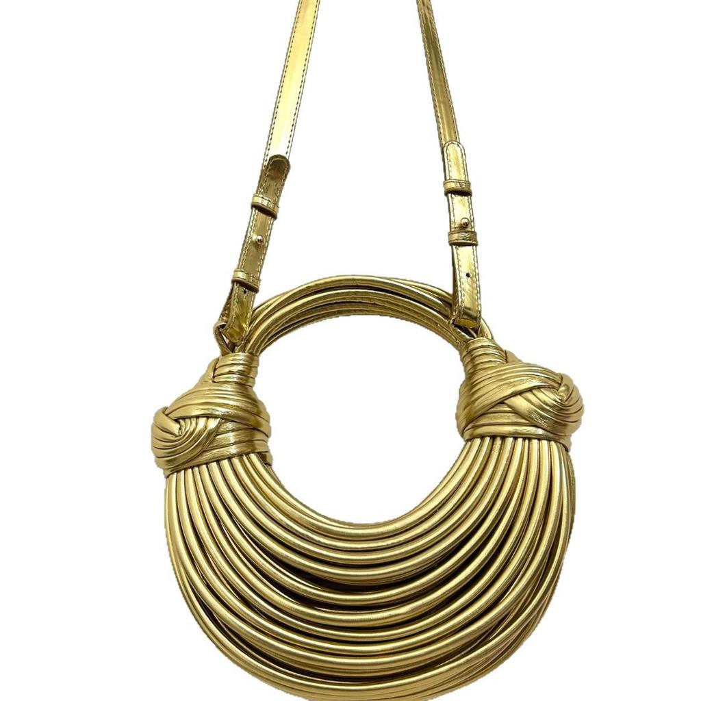 Handwoven Macrame Noodle Design Shoulder Crossbody Bag
