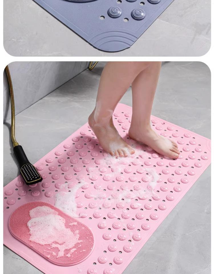 Non-Slip PVC Bathroom Mat with Suction Cups for Shower, Toilet, and Entrance