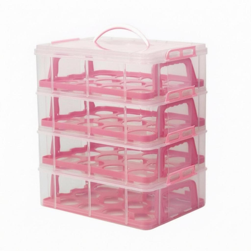 Cupcake Carrier with Lid and Handle Clear Secure for Home Cooks, Parties,