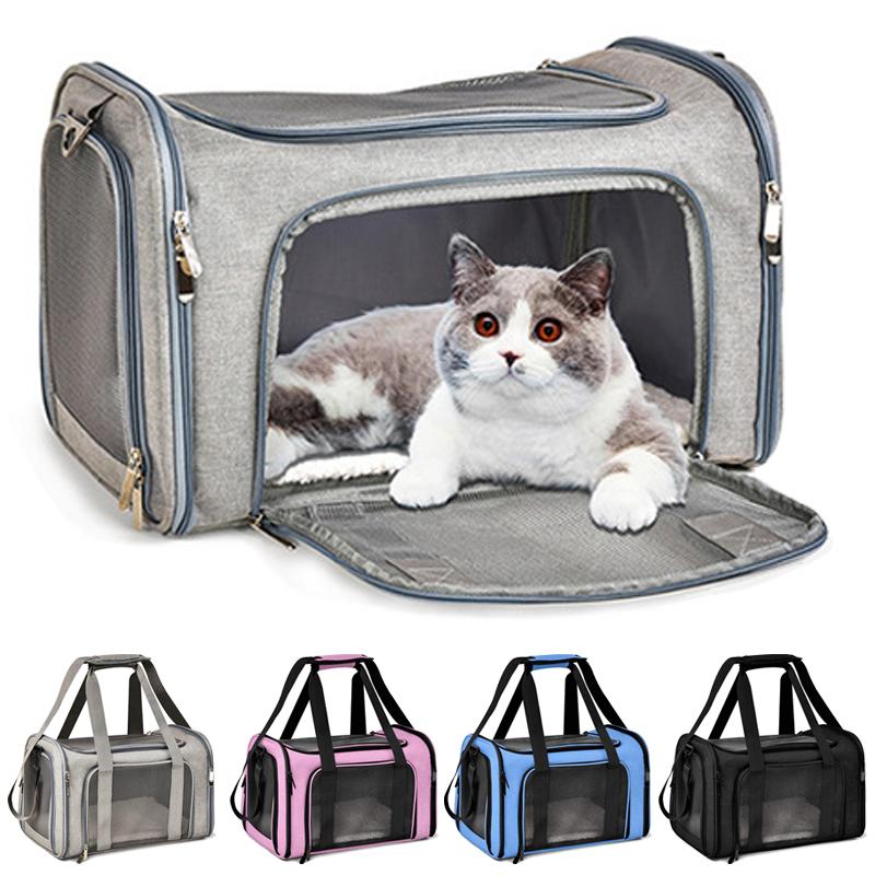 Portable Dog Cat Carrier Bag Soft Side Backpack Pet Carriers Dog Travel Bags Airline Approved Transport Outgoing Pets Handbag