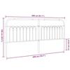 VidaXL Tête de lit métal blanc 200 cm, tête de lit en métal, tête de lit haute, tête de lit pour lit double, tête de lit 376687