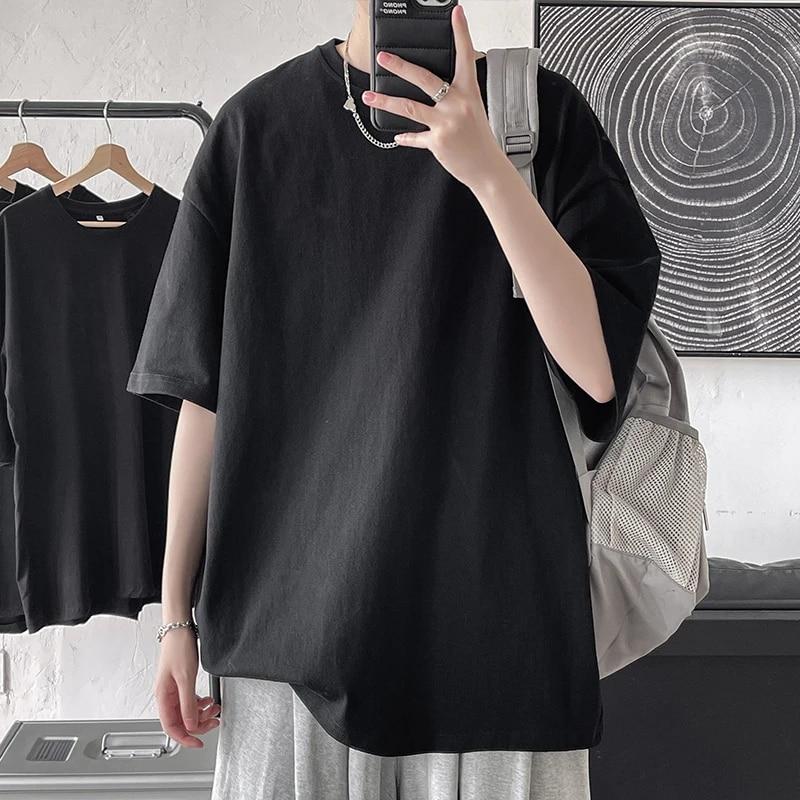 Baumwolle T-shirt für Männer Einfarbig 2024 Sommer T-shirts frauen Grundlegende T-shirt Casual Lose Kurzarm Tops Tees klassische Weibliche