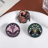 Floral Bat Enamel Pins Custom Ghost Shadow Brooches Lapel Badges Clothes Gothic Animal Jewelry Gift for Friends