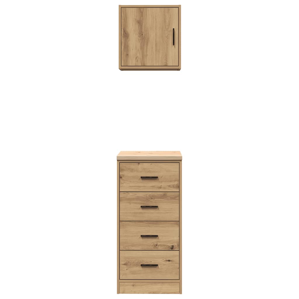 Garage Cabinets 2 pcs Artisan Oak Wood Based Material