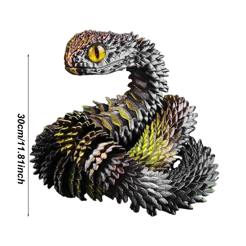 3D-печатная змея Вращающаяся Сочлененная змея Подвижность суставов Модель животного-симулятора Настольное украшение для офиса Домашнее украшение