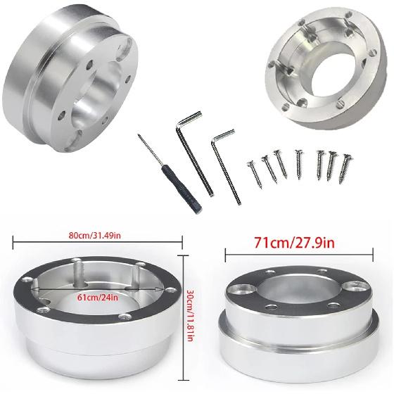 Lumclaw For Logitech G29 G920 G923 13 Inch Steering Wheel Adapter Plate 70Mm Pcd Racing Car Game Modification (Silver)