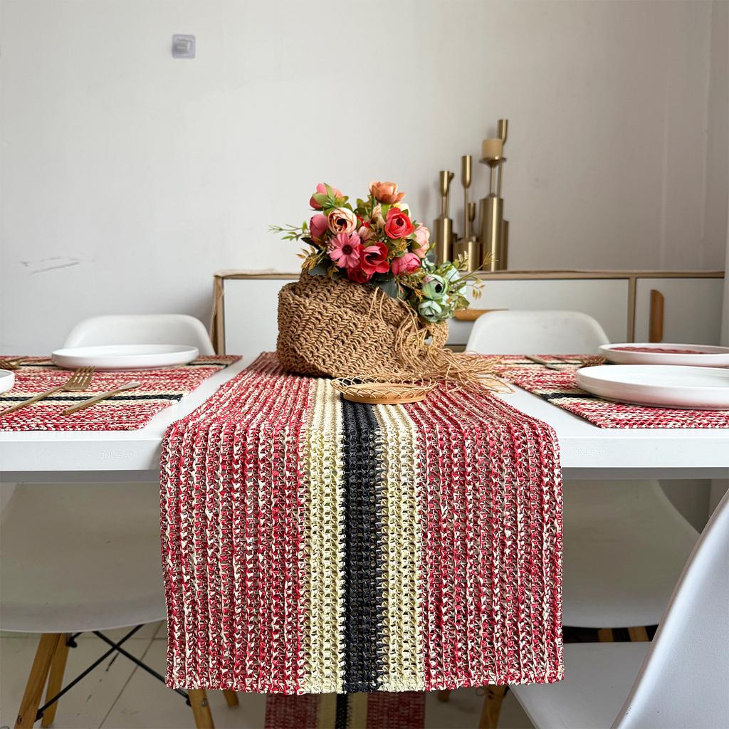 Pastoral paper rope woven placemat ins miscellaneous retro Christmas decorative mat wedding creative paper thermal insulation table mat