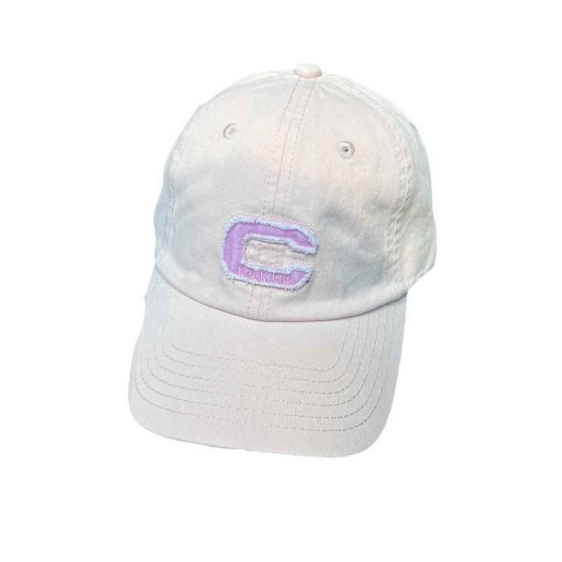 Wind white light blue baseball cap women's C letter embroidery face small cap casual versatile soft top