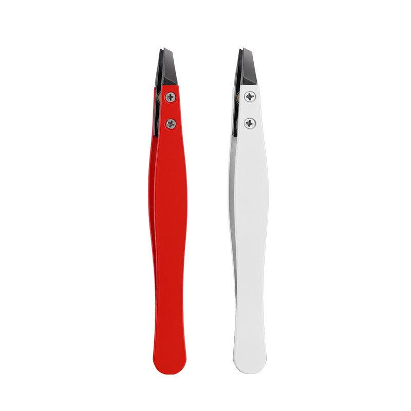 Zirkoniakeramik Spetsiga Pincetter Rostfritt Stål Pincetter Med Lutande Spetsar Kanter Ögonbryn Skägg Hår Ögonfranspincetter