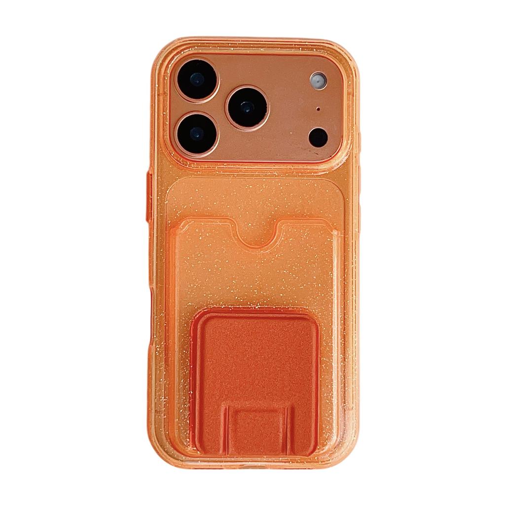 Applicable To iPhone17ProMax Glitter Card Bag, Mobile Phone Case, Apple 16Pro Bracket 15 Anti-drop Protective Case.