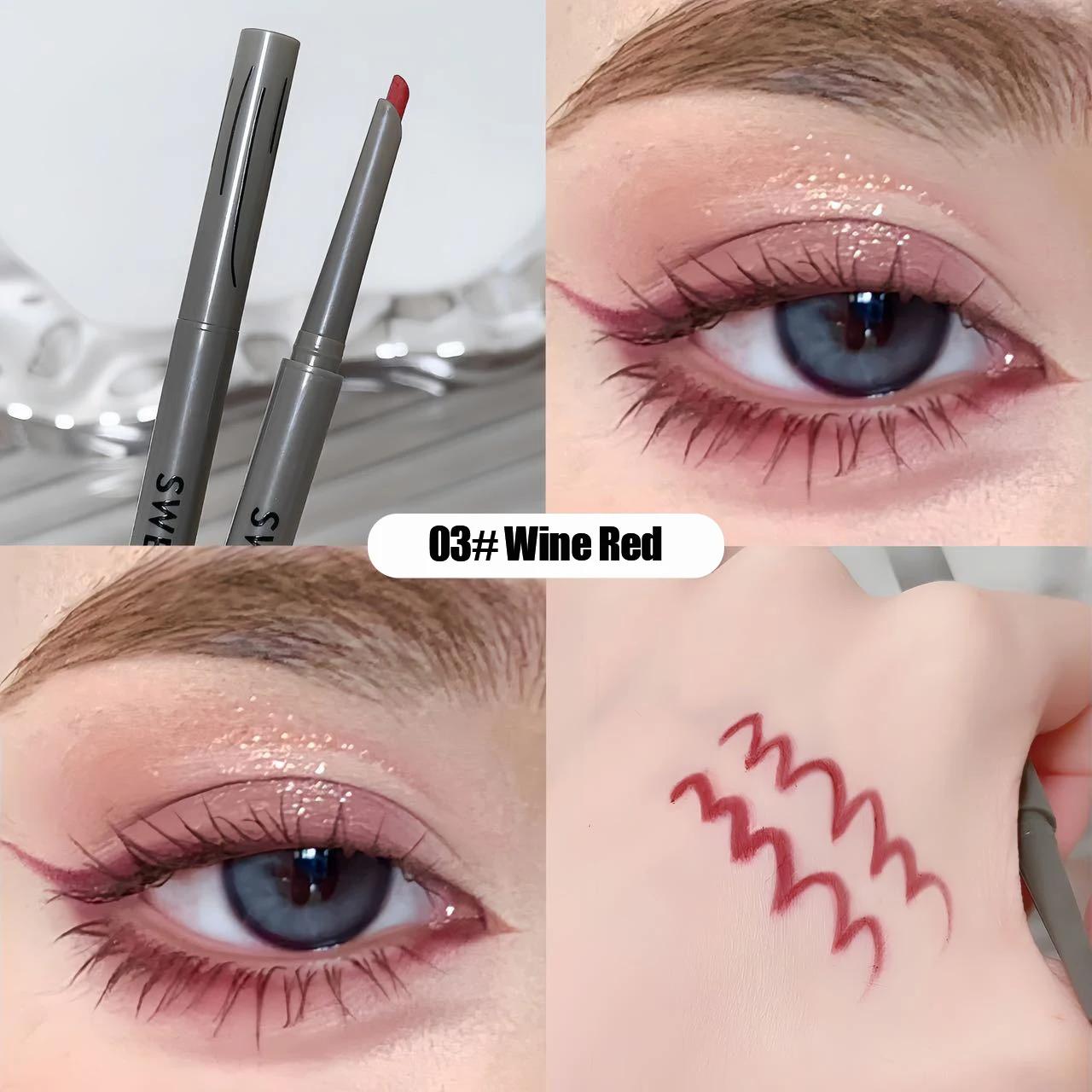 Slim Lying Silkworm Eyeliner Gel Pen Waterproof Non-smudging Eye Liner Pencil Lasting Black Brown Easy Wearing Eyeliner Gel Pen