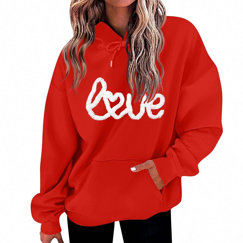 Dámská volná pohodlná ležérní módní mikina s kapucí a dlouhým rukávem s potiskem postaviček