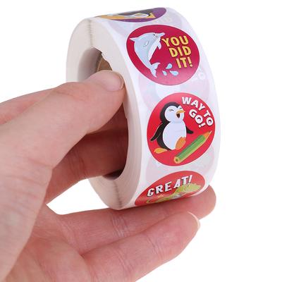 500 Stück Belohnungssticker Ermutigungssticker Rolle Kindersticker Niedliche Tiere