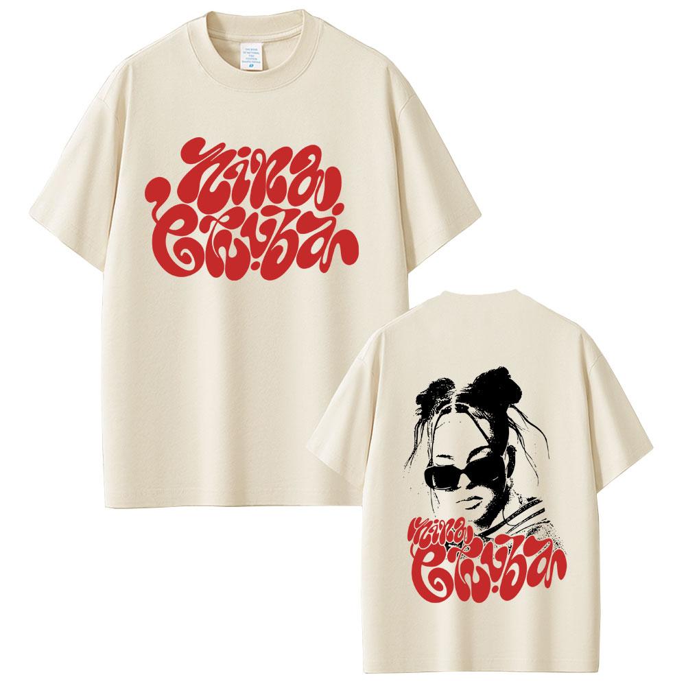 2025 Summer Rapper Nina Chuba Face Graphic Men Women Hip Hop Fashion Short Sleeve 100% Pure Cotton Printed Leisure T-shirt