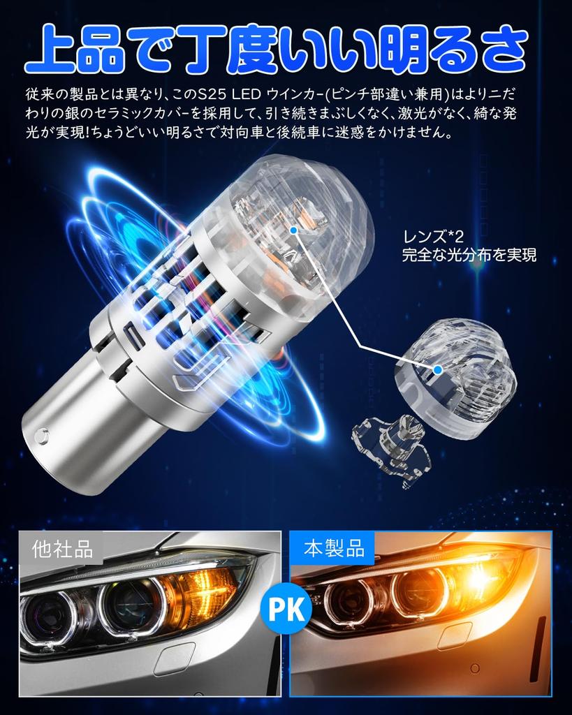 Newly SUPAREE S25 LED Turn Differential with Cooling S25 Single Stealth for 12V DC Vehicle Inspection Pack of 2 Upgraded! Signals, 150° Angle, Fan,