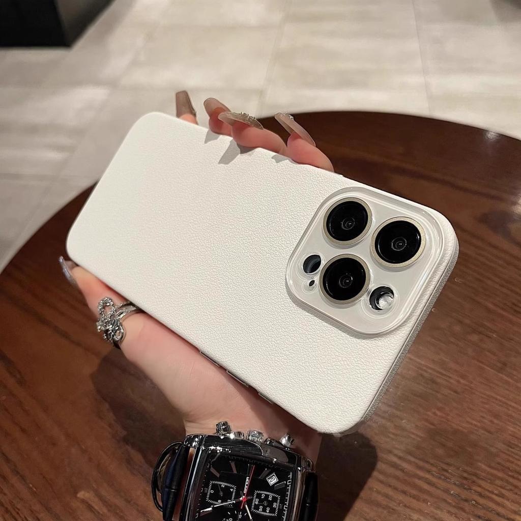 Cuir Motif Litchi Convient pour Coque de Téléphone Portable Apple 15 Promax Nouvelle IPhone 14 Mat Tout Inclus 15 Coque de Protection