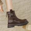Winter Platform Short Boots Retro Snow Boots New British Velvet Thickened Warm Martin Boots
