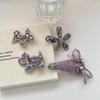 Korean Style Purple Rhinestone Pearl Hair Clip - Elegant & Versatile Duckbill Hair Accessory for Women