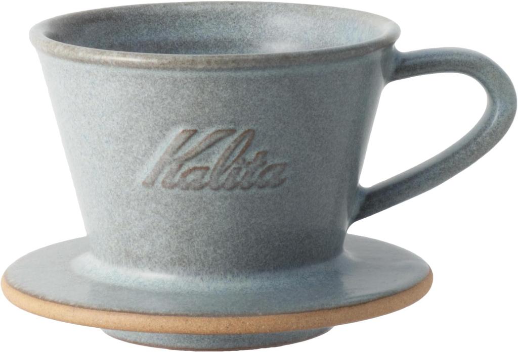 Kalita Coffee Dripper, Mino Ware, Excellent Heat Retention, Ceramic, 1-2 Person, DACHI & KalitaMI 155, Sand Gray #01105, Wave Series, Made in Japan,