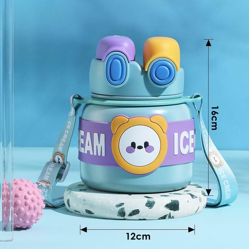 

Термостойкая мультяшная крышка, симпатичная термос-чашка для девочек, нержавеющая сталь, соломенный горшок, детская симпатичная переносная чашка для воды 850ML