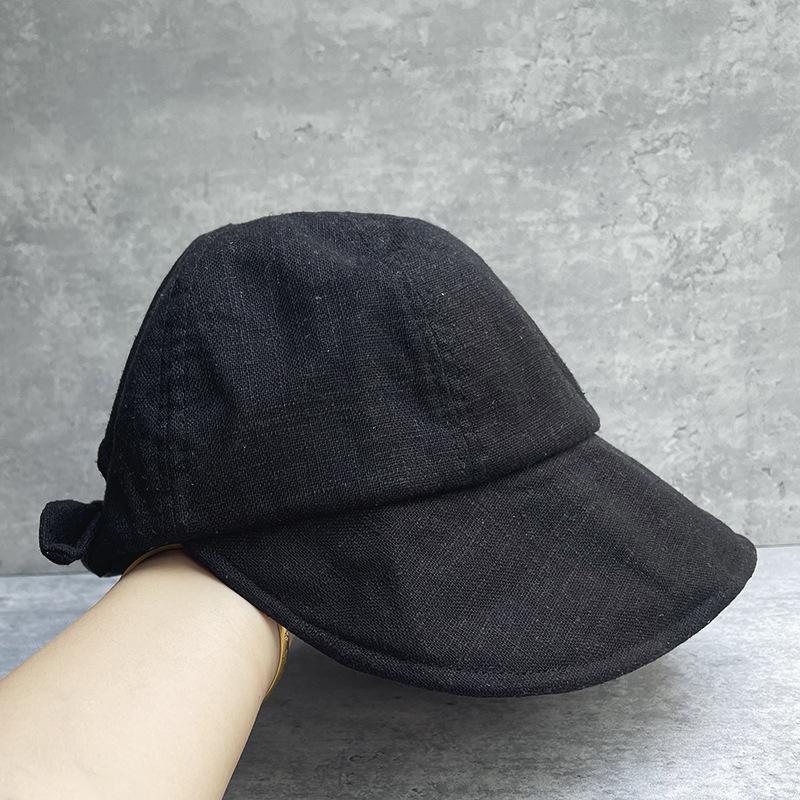25 Cotton And Linen Small Fresh And Elegant Fisherman'S Hat Children Summer Breathable Ponytail Hole Sunscreen Cap Light And Thin