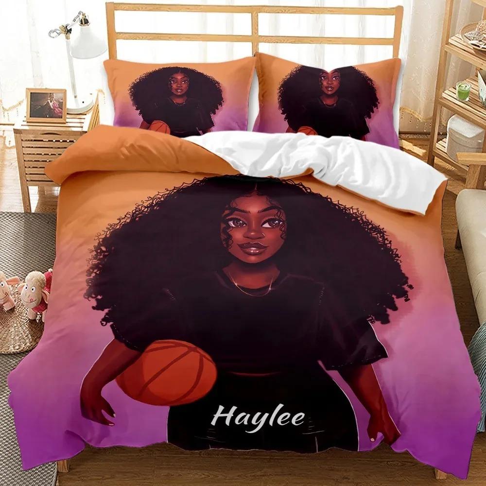 African American Black Girl Duvet Cover SetBlack Girl Magic Bedding Set3D Comforter CoverBirthday Gift for Black Women Girls
