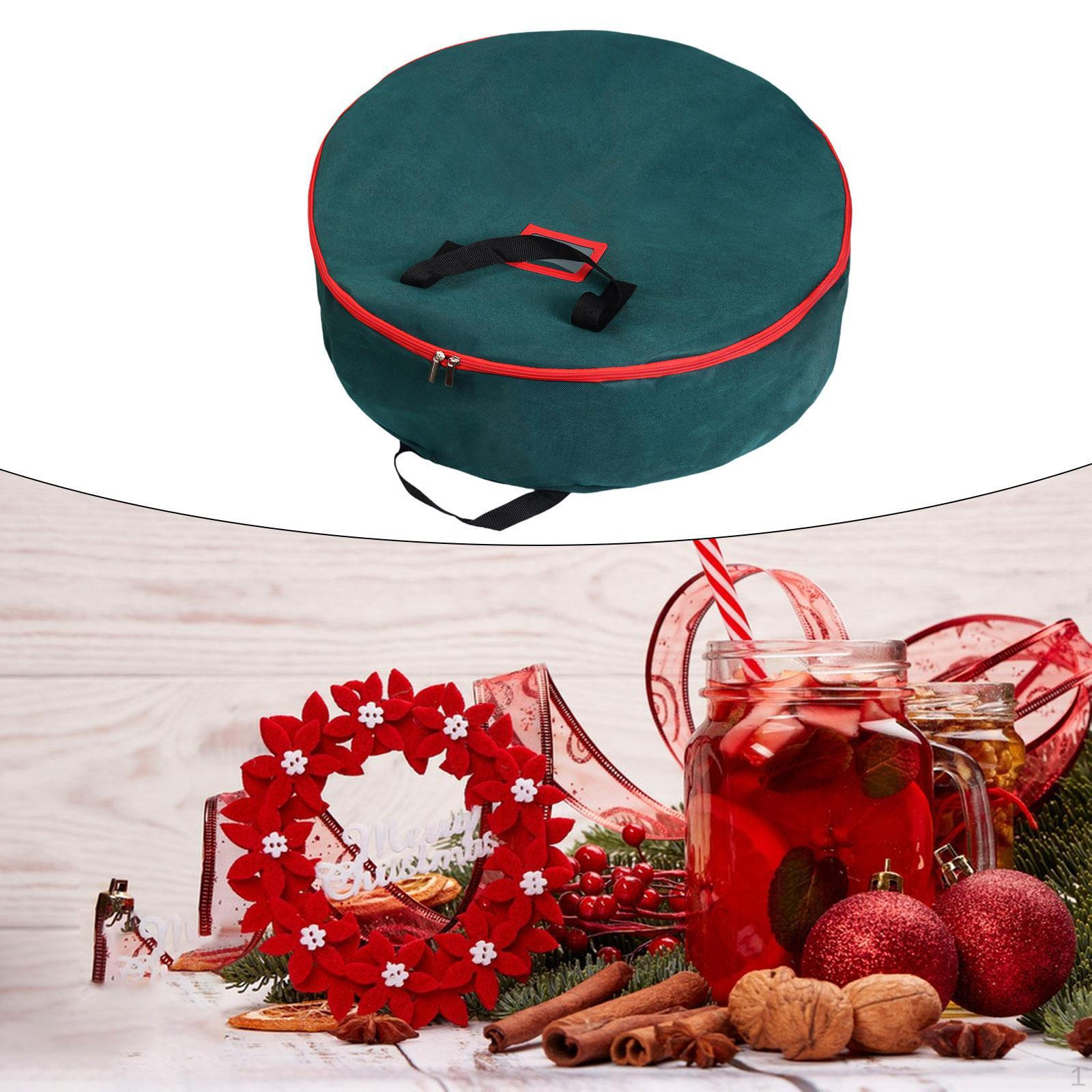 

Сумка для хранения рождественских венков, искусственный чехол, нетканый держатель Green 60x16cm