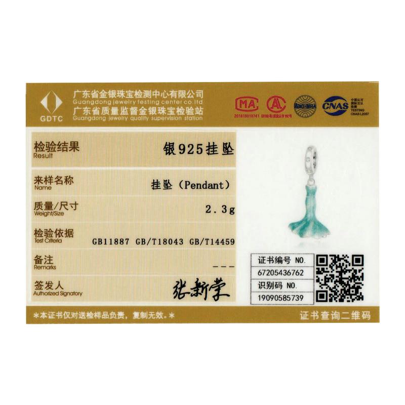 WOSTU Warm Fishtail Skirt Charm Fit Original Bracelets & Bangle 925 Sterling Silver CZ Fine Jewelry Make Gift