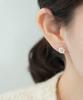 Alleun Silver 925 Flower Swarovski Pearl Silver Earrings