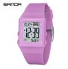 Sanda Lightweight Minimalist Sports Watch: Multi-functional Square Electronic Wristwatch for Men and Women