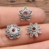 Antique Silver Flower Spacer Beads: Multi-Style, Hollow Design for DIY Bracelets & Necklaces