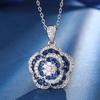 Autumn And Winter Jewelry Copper Bottom Gold-Plated Simulation Blue Spinel Rose Temperament Light Luxury Suit Women