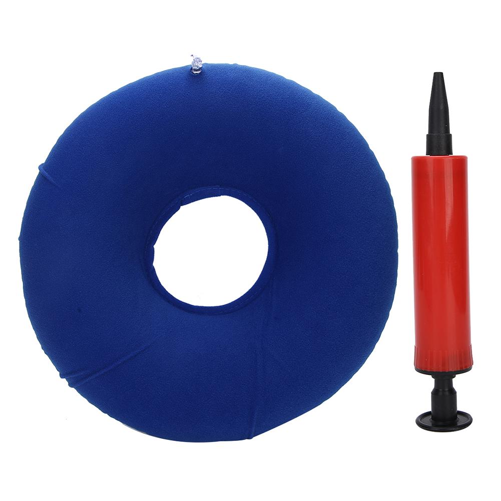 Anti Bedsore Cushion Round Shape Breathable Inflatable Cushion for Bedridden Patient (Blue)
