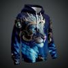 Fierce Animal Lion Pattern 3D Digital Printing Men's Fashionable Hooded Sweatshirt