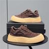 Board shoes new autumn leather casual shoes trendy and light platform shoes lace-up low-top shoes ms