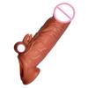 Exotic Condom Penis Ring Enlarged Lengthened Crystal Simulation Penis Set TPE Sex Toys Couple Toys Lock Essence Set