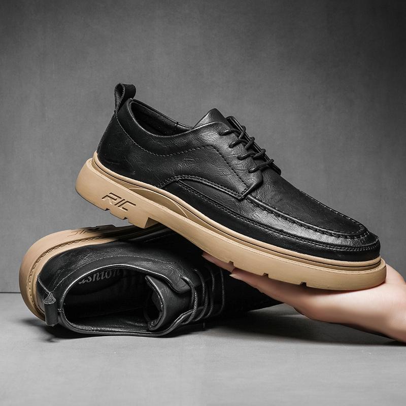 38-45 Scarpe in pelle casual alla moda in pelle antiscivolo resistenti all'usura di alta qualità Scarpe basse in pelle da uomo