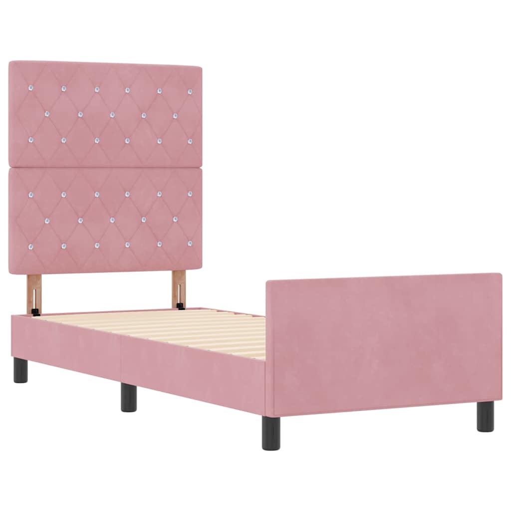 Boxspring Bed with Headboard Pink 80 x 200 cm Velvet