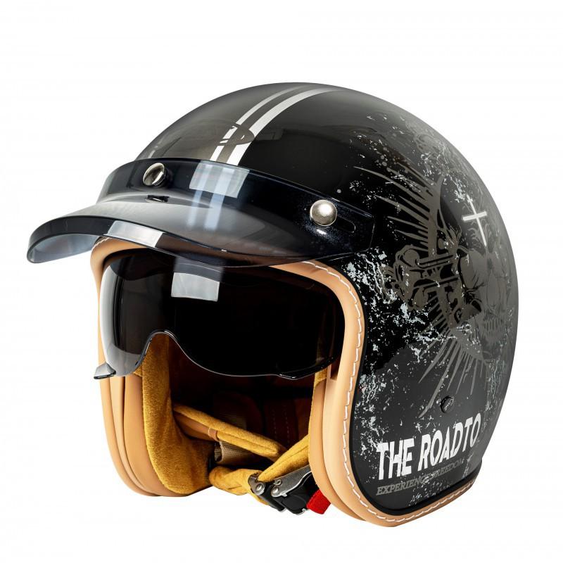 C500 White Competitive Motorcycle Helmet New National Standard Locomotive Lightweight Street Three-quarters Retro Half