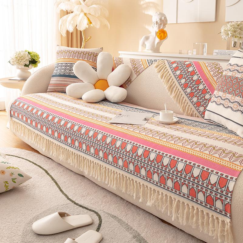 Modern Simple Wind  New Four-Season Universal Combination Sofa One-Piece Geometric Sofa Cushion Cover Towel