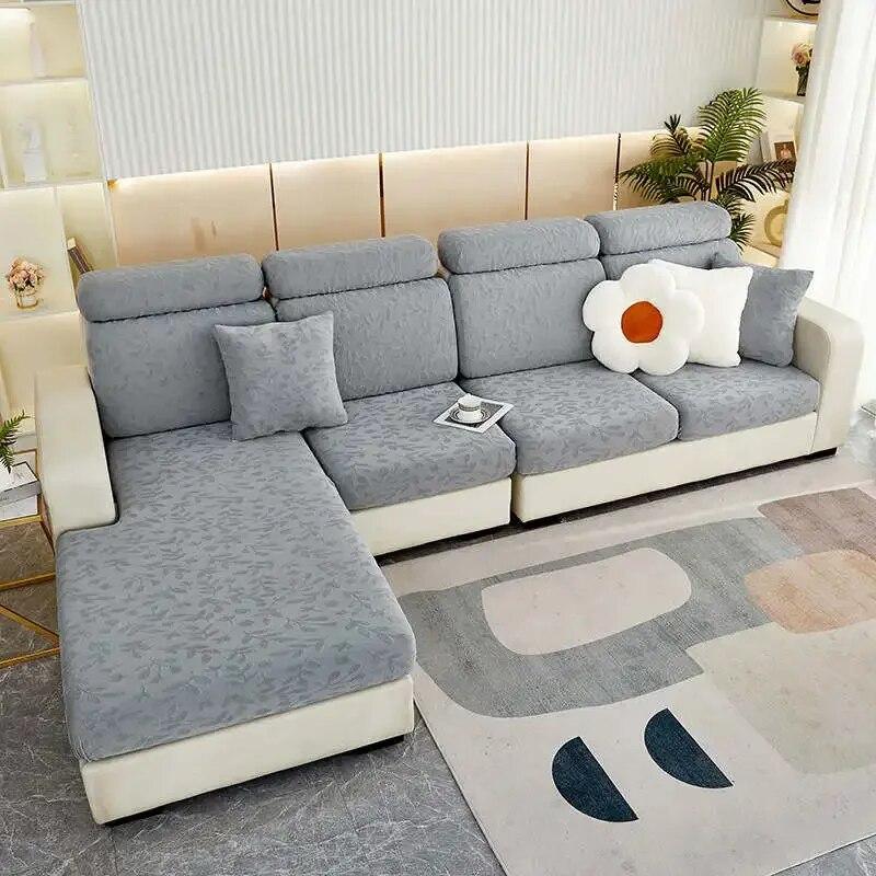 Thicken Velvet Sofa Seat Cushion Cover Stretch Jacquard Sectional Couch Slipcover L Shape Corner Armchair Covers