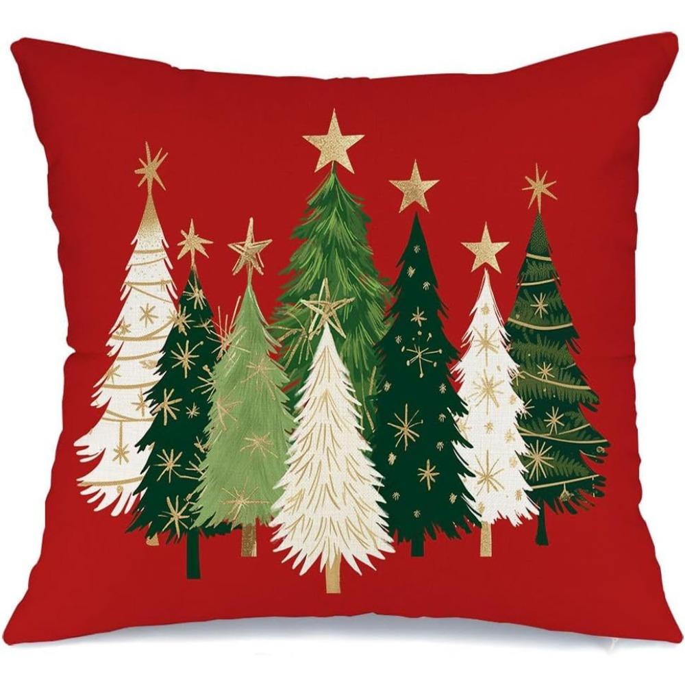 Home Textile Christmas Pillow Cover Xmas Trees Pattern Breathable Cushion Cover Comfortable Cushion Pillowcase Home Decor