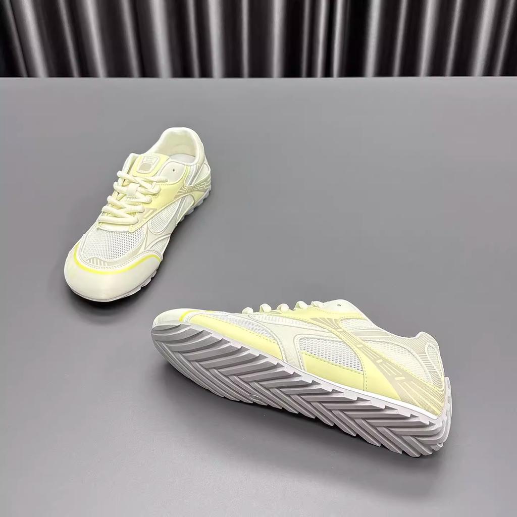 Leather Mesh Forrest Gump Shoes Women's 2025 Summer New Hollow Breathable Lace-up Thick-soled Thin Casual Sports Shoes Tide