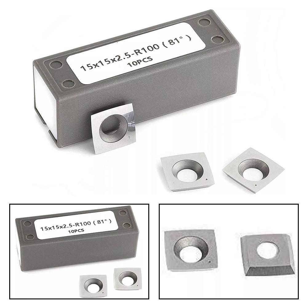 15Mmx15Mmx2.5Mm R100 Radius Carbide Inserts Cutters For Byrd Shelix Cutterhea 10pcs Woodworking Discarded Carbide Blades