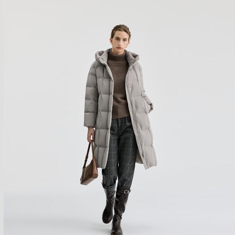 BINJORA Women's 95% Duck Down Long Hooded Puffer Jacket J5400DI91