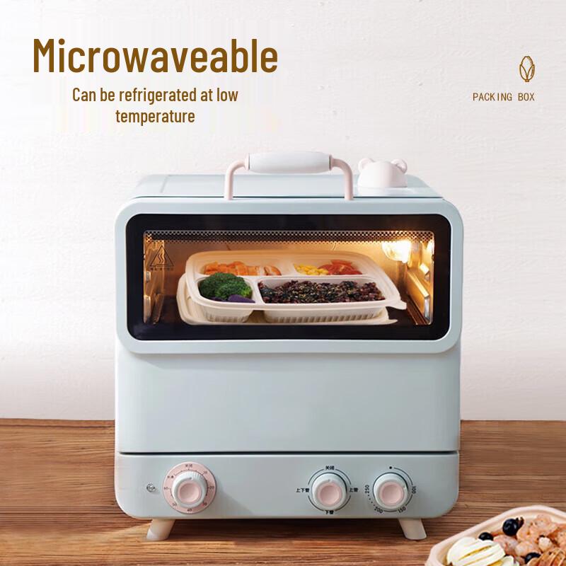 Zebian Corn Starch Disposable Bento Boxes