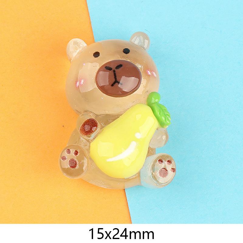Kawaii Luminous Capybara Car Ornaments Dollhouse Mini Scene Decor Micro Landscape Ornaments Diy Desktop Decoration Toys